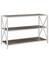 Walker Edison Gray Wash/White Metal X-Frame Industrial Wood Bookshelf